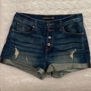 Distressed Denim Extra Stretch Shorts
